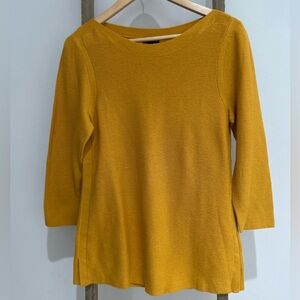 Talbots Golden Yellow Knit Sweater 3/4 Sleeve Women’s Size S NWT Grannycore